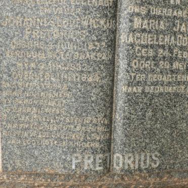 PRETORIUS Johannes Lodewickus 1872-1933 &amp; Maria Jacoba Magdelena COMBRINCK 1881-1939