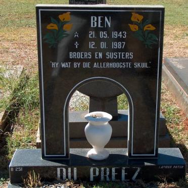 PREEZ Ben, du 1943-1987