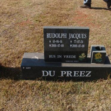 PREEZ Rudolph, du 1963-2000 :: DU PREEZ Jacques 1977-2000