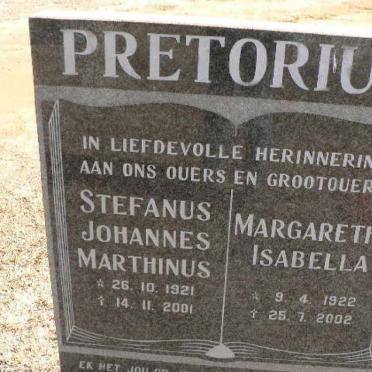 PRETORIUS Stefanus Johannes Marthinus 1921-2001 &amp; Margaretha Isabella 1922-2002