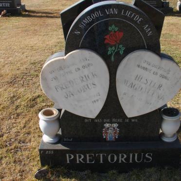 PRETORIUS Frederick Jacobus 1942-1997 &amp; Hester Magdalena 1937-