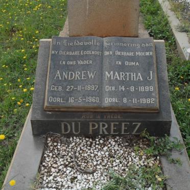 PREEZ Andrew, du 1897-1960 &amp; Martha J. 1899-1982