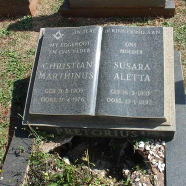PRETORIUS Christian Marthinus 1909-1976 &amp; Susara Aletta 1910-1992