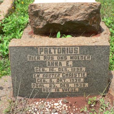 PRETORIUS Anna E. -1898 :: PRETORIUS Christie -1938