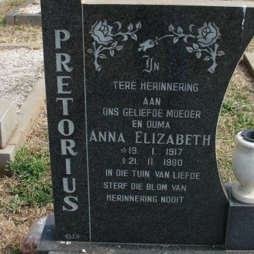 PRETORIUS Anna Elizabeth 1917-1980