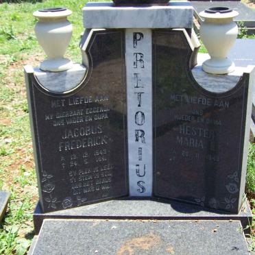 PRETORIUS Jacobus Frederick 1943-1991 &amp; Hester Maria E. 1943-