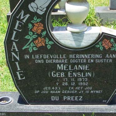 PREEZ Melanie, du nee ENSLIN 1973-1992