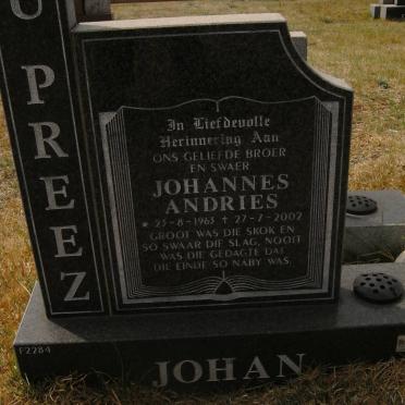 PREEZ Johannes Andries, du 1963-2002