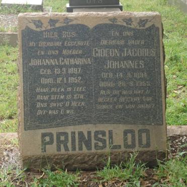 PRINSLOO Gideon Jacobus Johannes 1894-1955 &amp; Johanna Catharina 1897-1952