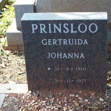 PRINSLOO Gertruida Johanna 1910-1977