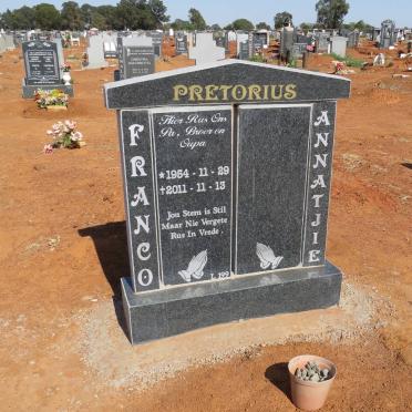 PRETORIUS Franco 1954-2011 &amp; Annatjie