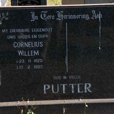 PUTTER Cornelius Willem 1925-1983