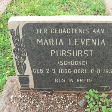 PURSURST Maria Levenia nee SCHUCKE 1866-1957