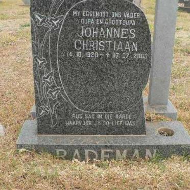 RADEMAN Johannes Christiaan 1928-2003