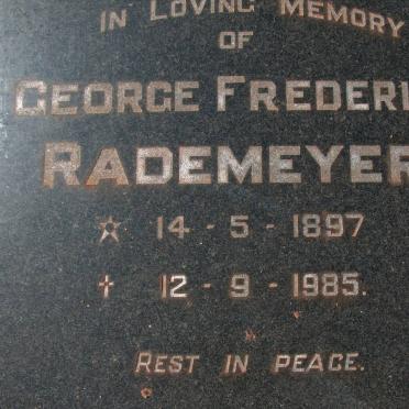 RADEMEYER George Frederick 1897-1985