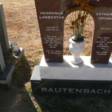 RAUTENBACH Hermanus Lambertus 1927-2004 &amp; Catharina Johanna 1932-