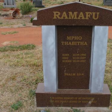 RAMAFU Mpho Thabitha 1966-2007