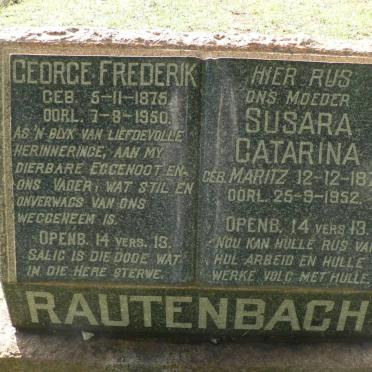 RAUTENBACH George Frederik 1875-1950&amp; Susara Catarina MARITZ 1879-1952