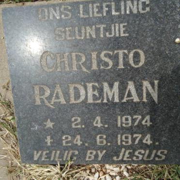 RADEMAN Christo 1974-1974