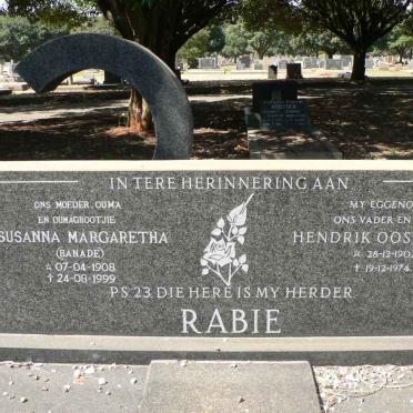 RABIE Hendrik Oostewald 1902-1974 &amp; Susanna Margaretha BANADE 1908-1999 