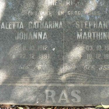 RAS Stephanus Marthinus 1910-1993 &amp; Aletta Catharina Johanna 1912-1991
