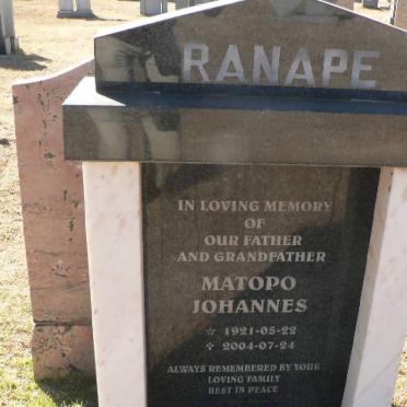 RANAPE Matopo Johannes 1921-2004