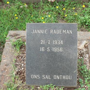 RADEMAN Jannie 1934-1956