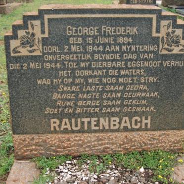 RAUTENBACH George Frederik 1894-1944