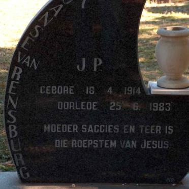 RENSBURG J.P., Janse van 1914-1983