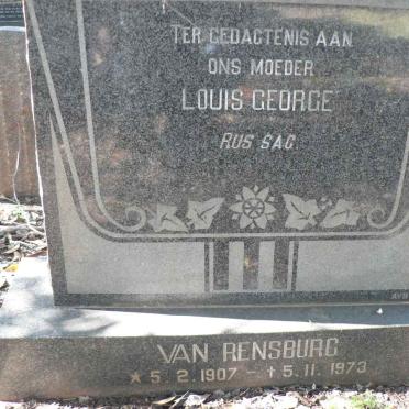RENSBURG Louis George, van 1907-1973