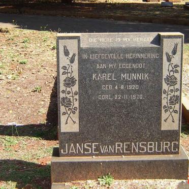 RENSBURG Karel Munnik, Janse van 1920-1970