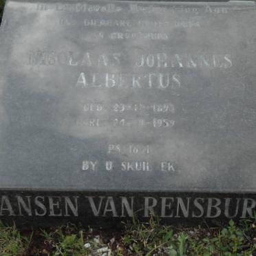 RENSBURG Nicolaas Johannes Albertus, Jansen van 1897-1959