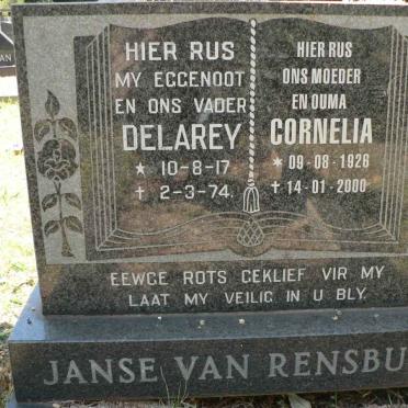 RENSBURG Delarey, Janse van 1917-1974 &amp; Cornelia 1926-2000