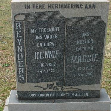 REYNDERS Hennie 1917-1974 &amp; Maggie 1917-1996