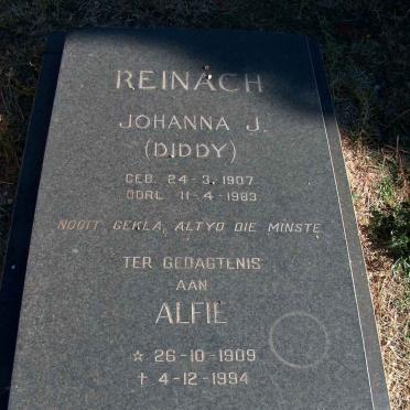 REINACH Alfie 1909-1994 &amp; Johanna J. 1907-1983