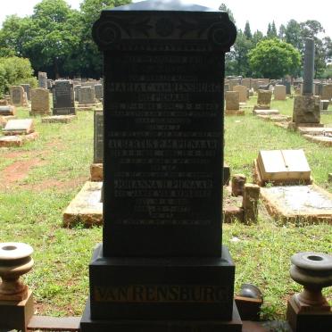 RENSBURG Maria C., van nee PIENAAR 1865-1940 :: PIENAAR Albertus P. 188?-1975 &amp; Johanna H. JANSE VAN RENSBURG 1882-1977