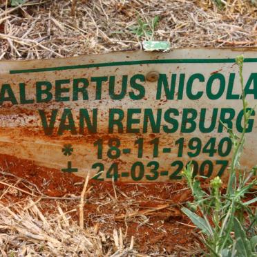RENSBURG Albertus Nicolaas, van 1940-2007