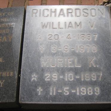 RICHARDSON William V. 1887-1970 &amp; Muriel K. 1897-1989