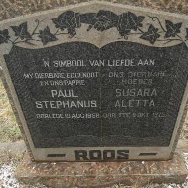 ROOS Paul Stephanus -1956 &amp; Susara Aletta -1975