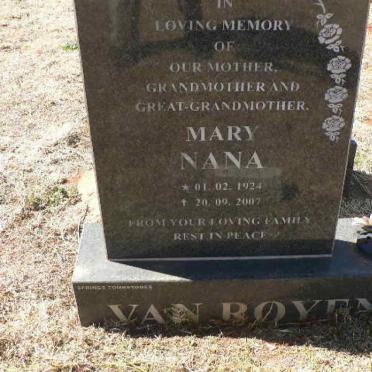 ROOYEN Mary Nana, van 1924-2007