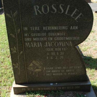 ROSSLEE Maria Jacomina nee ROETS 1921-1971