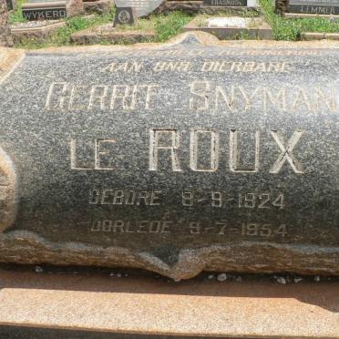 ROUX Gerrit Snyman, le 1924-1954
