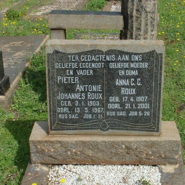 ROUX Pieter Antonie Johannes 1903-1967 &amp; Anna C.C. 1907-2001