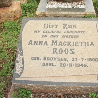ROOS Anna Magrietha nee BOOYSEN 1900-1945