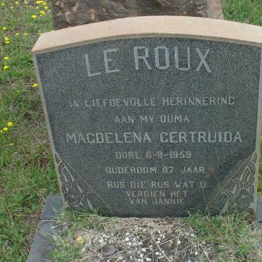ROUX Magdelena Gertruida, le -1959