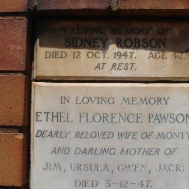 ROBSON Sidney -1947 :: PAWSON Ethel Florence -1947