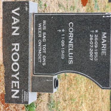 ROOYEN Corneluis, van 1949- &amp; Marie 1953-2007
