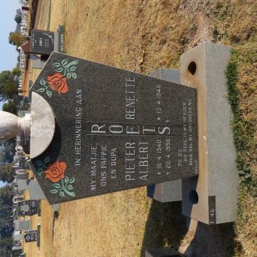 ROETS Pieter Albert 1940-1996 &amp; Renette 1946-