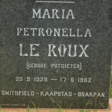 ROUX Maria Petronella, le nee POTGIETER 1928-1962