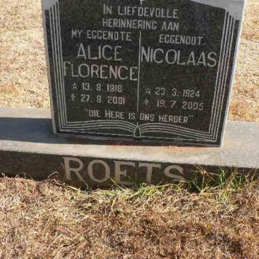 ROETS Nicolaas 1924-2005 &amp; Alice Florence 1918-2001